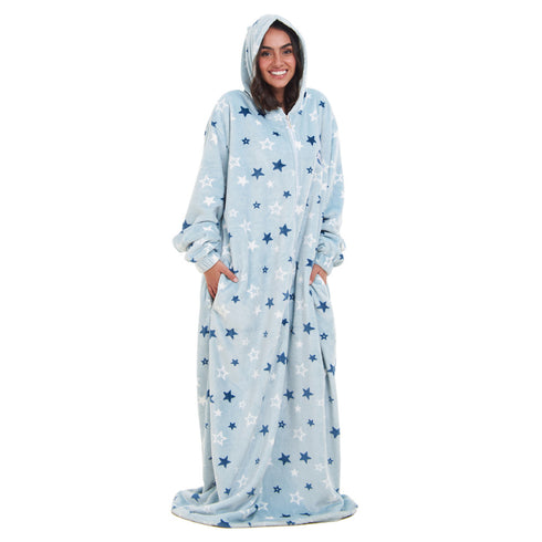 Snuggs Wearable Blanket Monk Pastel Blue Stars